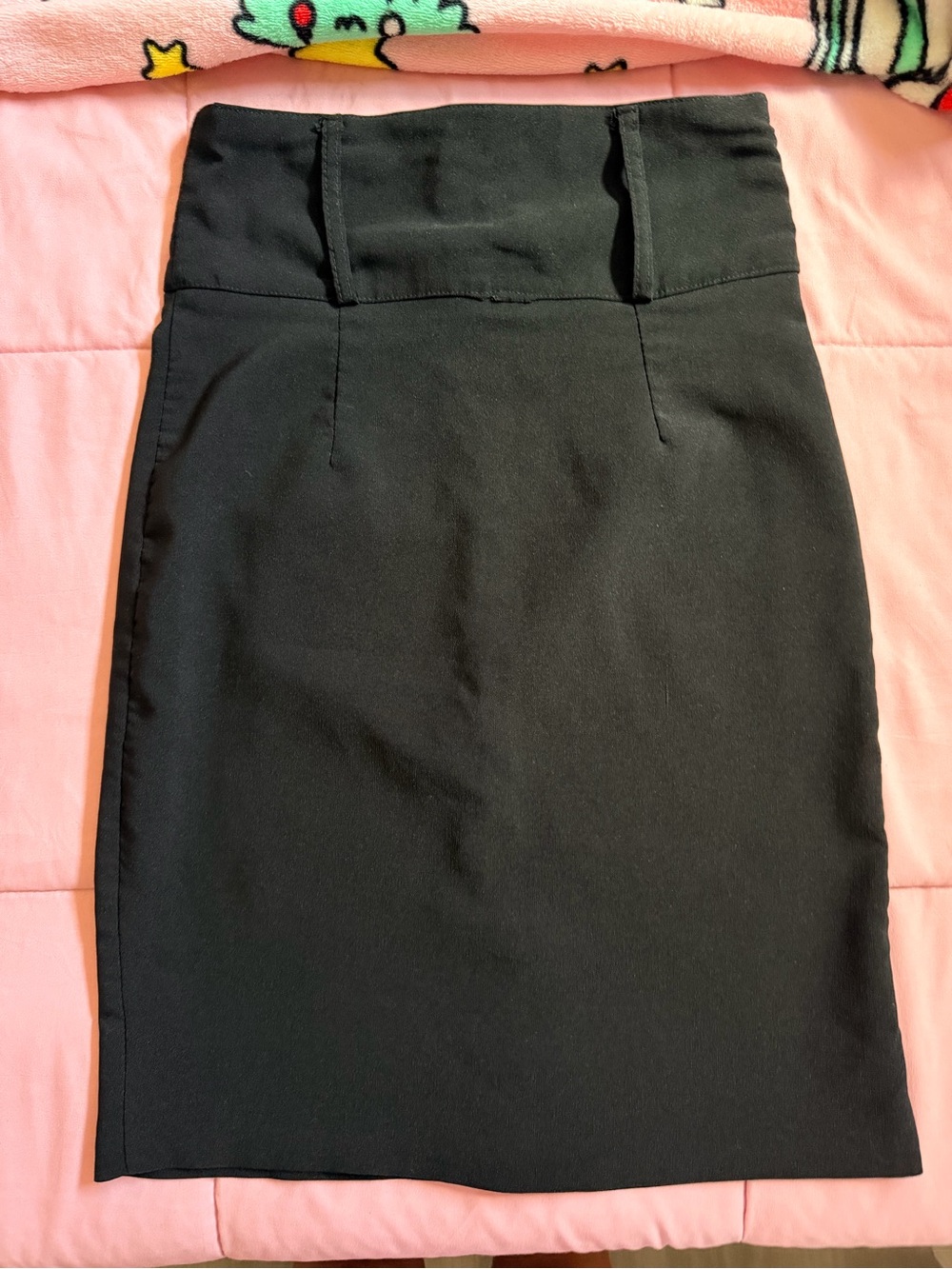 High-Waist Black Pencil Skirt